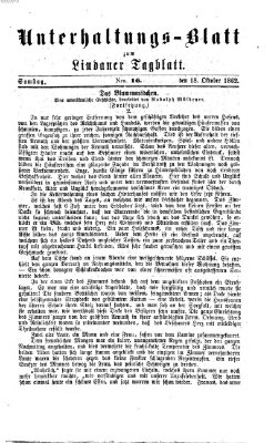 Lindauer Tagblatt für Stadt und Land. Unterhaltungs-Blatt zum Lindauer Tagblatt (Lindauer Tagblatt für Stadt und Land) Samstag 18. Oktober 1862