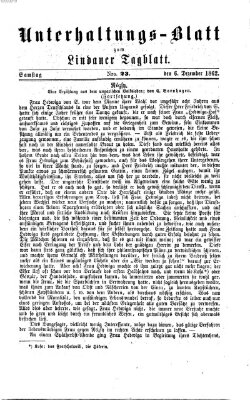 Lindauer Tagblatt für Stadt und Land. Unterhaltungs-Blatt zum Lindauer Tagblatt (Lindauer Tagblatt für Stadt und Land) Samstag 6. Dezember 1862