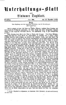 Lindauer Tagblatt für Stadt und Land. Unterhaltungs-Blatt zum Lindauer Tagblatt (Lindauer Tagblatt für Stadt und Land) Samstag 13. Dezember 1862