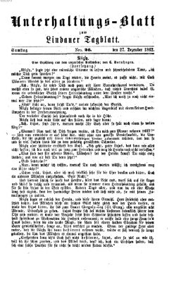 Lindauer Tagblatt für Stadt und Land. Unterhaltungs-Blatt zum Lindauer Tagblatt (Lindauer Tagblatt für Stadt und Land) Samstag 27. Dezember 1862