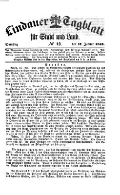 Lindauer Tagblatt für Stadt und Land Samstag 17. Januar 1863