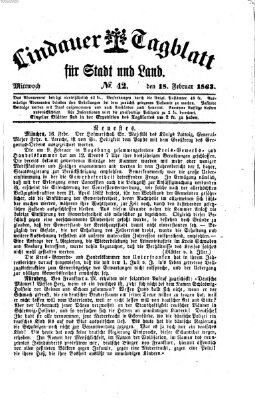 Lindauer Tagblatt für Stadt und Land Mittwoch 18. Februar 1863