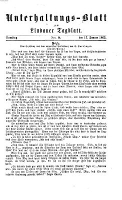 Lindauer Tagblatt für Stadt und Land. Unterhaltungs-Blatt zum Lindauer Tagblatt (Lindauer Tagblatt für Stadt und Land) Samstag 17. Januar 1863