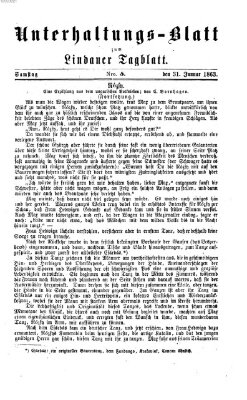 Lindauer Tagblatt für Stadt und Land. Unterhaltungs-Blatt zum Lindauer Tagblatt (Lindauer Tagblatt für Stadt und Land) Samstag 31. Januar 1863