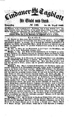 Lindauer Tagblatt für Stadt und Land Donnerstag 13. August 1863