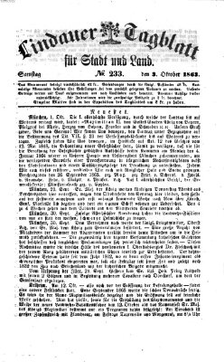 Lindauer Tagblatt für Stadt und Land Samstag 3. Oktober 1863