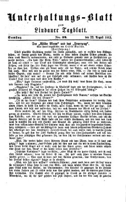 Lindauer Tagblatt für Stadt und Land. Unterhaltungs-Blatt zum Lindauer Tagblatt (Lindauer Tagblatt für Stadt und Land) Samstag 22. August 1863