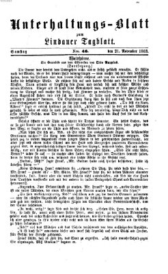 Lindauer Tagblatt für Stadt und Land. Unterhaltungs-Blatt zum Lindauer Tagblatt (Lindauer Tagblatt für Stadt und Land) Samstag 21. November 1863