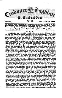 Lindauer Tagblatt für Stadt und Land Montag 1. Februar 1864