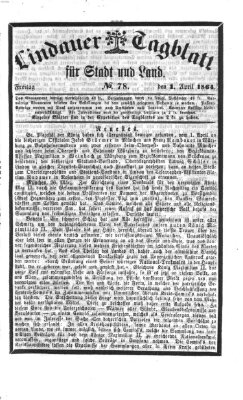 Lindauer Tagblatt für Stadt und Land Freitag 1. April 1864