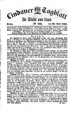 Lindauer Tagblatt für Stadt und Land Freitag 29. April 1864