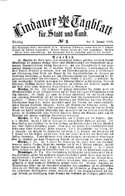 Lindauer Tagblatt für Stadt und Land Dienstag 3. Januar 1865