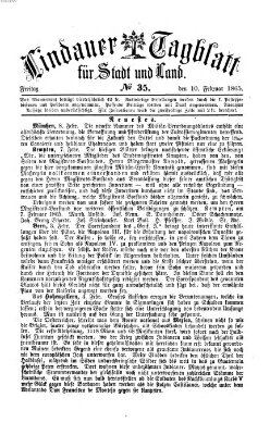 Lindauer Tagblatt für Stadt und Land Freitag 10. Februar 1865