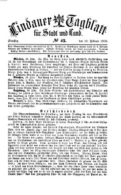 Lindauer Tagblatt für Stadt und Land Samstag 18. Februar 1865