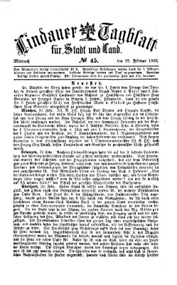 Lindauer Tagblatt für Stadt und Land Mittwoch 22. Februar 1865