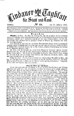 Lindauer Tagblatt für Stadt und Land Samstag 25. Februar 1865