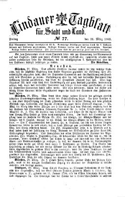 Lindauer Tagblatt für Stadt und Land Freitag 31. März 1865