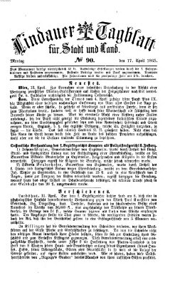 Lindauer Tagblatt für Stadt und Land Montag 17. April 1865