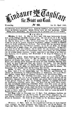 Lindauer Tagblatt für Stadt und Land Donnerstag 20. April 1865