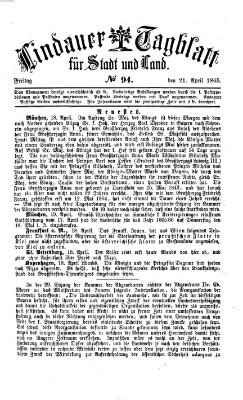 Lindauer Tagblatt für Stadt und Land Freitag 21. April 1865