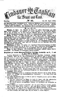 Lindauer Tagblatt für Stadt und Land Samstag 22. April 1865