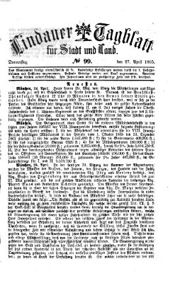 Lindauer Tagblatt für Stadt und Land Donnerstag 27. April 1865