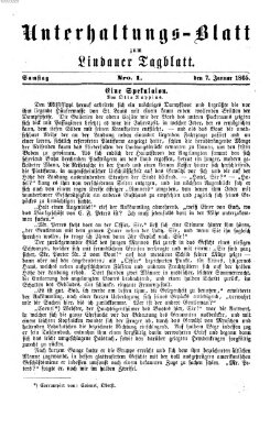 Lindauer Tagblatt für Stadt und Land. Unterhaltungs-Blatt zum Lindauer Tagblatt (Lindauer Tagblatt für Stadt und Land) Samstag 7. Januar 1865