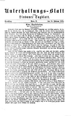 Lindauer Tagblatt für Stadt und Land. Unterhaltungs-Blatt zum Lindauer Tagblatt (Lindauer Tagblatt für Stadt und Land) Samstag 18. Februar 1865