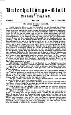 Lindauer Tagblatt für Stadt und Land. Unterhaltungs-Blatt zum Lindauer Tagblatt (Lindauer Tagblatt für Stadt und Land) Samstag 17. Juni 1865