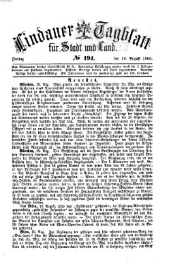 Lindauer Tagblatt für Stadt und Land Freitag 18. August 1865