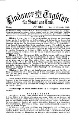 Lindauer Tagblatt für Stadt und Land Montag 11. September 1865