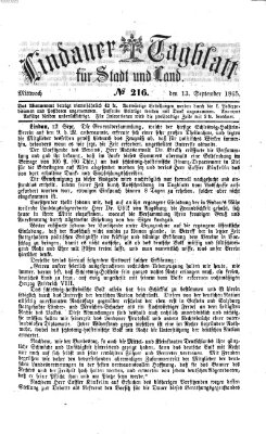 Lindauer Tagblatt für Stadt und Land Mittwoch 13. September 1865