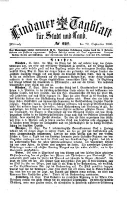 Lindauer Tagblatt für Stadt und Land Mittwoch 20. September 1865