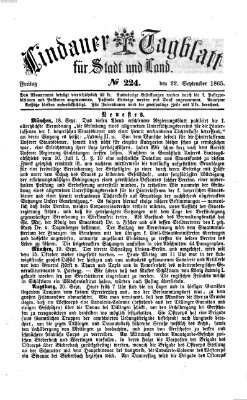 Lindauer Tagblatt für Stadt und Land Freitag 22. September 1865