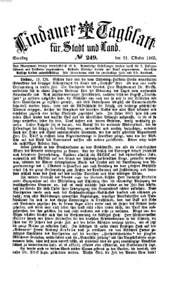 Lindauer Tagblatt für Stadt und Land Samstag 21. Oktober 1865