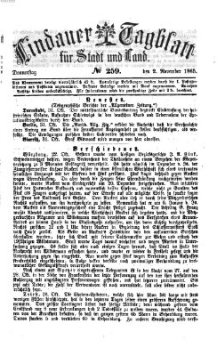 Lindauer Tagblatt für Stadt und Land Donnerstag 2. November 1865