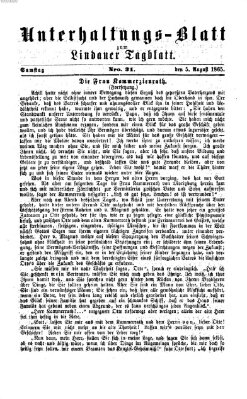 Lindauer Tagblatt für Stadt und Land. Unterhaltungs-Blatt zum Lindauer Tagblatt (Lindauer Tagblatt für Stadt und Land) Samstag 5. August 1865