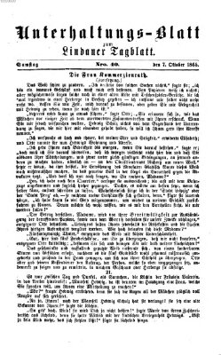 Lindauer Tagblatt für Stadt und Land. Unterhaltungs-Blatt zum Lindauer Tagblatt (Lindauer Tagblatt für Stadt und Land) Samstag 7. Oktober 1865