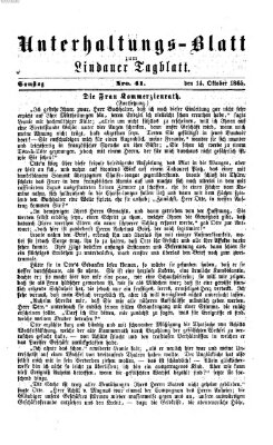 Lindauer Tagblatt für Stadt und Land. Unterhaltungs-Blatt zum Lindauer Tagblatt (Lindauer Tagblatt für Stadt und Land) Samstag 14. Oktober 1865