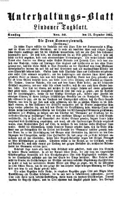 Lindauer Tagblatt für Stadt und Land. Unterhaltungs-Blatt zum Lindauer Tagblatt (Lindauer Tagblatt für Stadt und Land) Samstag 23. Dezember 1865