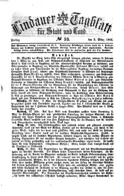 Lindauer Tagblatt für Stadt und Land Freitag 2. März 1866