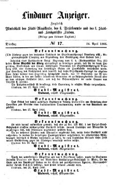 Lindauer Tagblatt für Stadt und Land Dienstag 24. April 1866