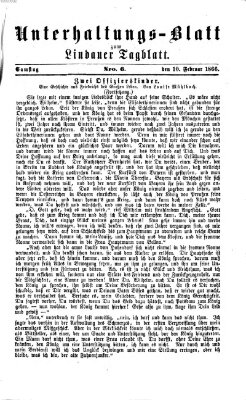 Lindauer Tagblatt für Stadt und Land. Unterhaltungs-Blatt zum Lindauer Tagblatt (Lindauer Tagblatt für Stadt und Land) Samstag 10. Februar 1866