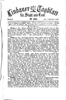 Lindauer Tagblatt für Stadt und Land Mittwoch 7. November 1866