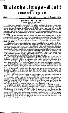 Lindauer Tagblatt für Stadt und Land. Unterhaltungs-Blatt zum Lindauer Tagblatt (Lindauer Tagblatt für Stadt und Land) Samstag 10. November 1866