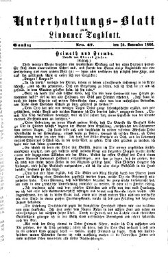 Lindauer Tagblatt für Stadt und Land. Unterhaltungs-Blatt zum Lindauer Tagblatt (Lindauer Tagblatt für Stadt und Land) Samstag 24. November 1866