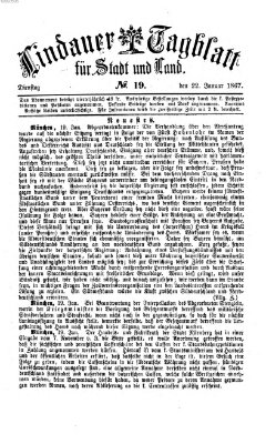 Lindauer Tagblatt für Stadt und Land Dienstag 22. Januar 1867