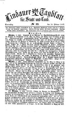 Lindauer Tagblatt für Stadt und Land Donnerstag 14. Februar 1867