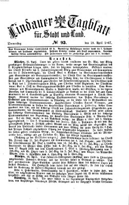 Lindauer Tagblatt für Stadt und Land Donnerstag 18. April 1867