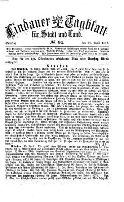 Lindauer Tagblatt für Stadt und Land Samstag 20. April 1867